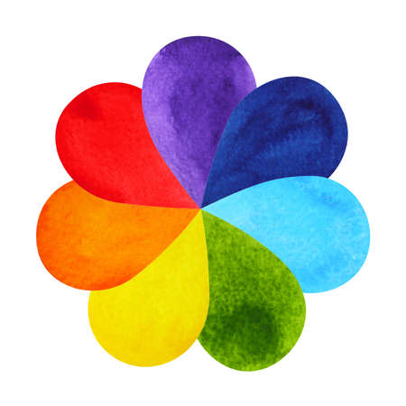 color chakra mandala symbol concept, watercolor painting icon, illustration design sign hand drawingの写真素材