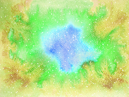 yellow solar plexus chakra color reiki mind spiritual health healing holistic energy watercolor painting art illustration design universe abstract background galaxy space rainbow texture fantasyの写真素材