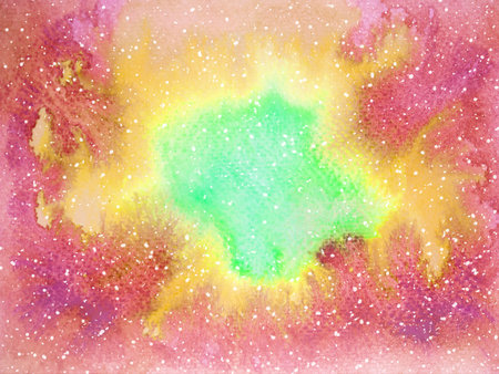 orange sacral chakra color reiki mind spiritual health healing holistic energy watercolor painting art illustration design universe abstract background galaxy space rainbow texture fantasyの写真素材