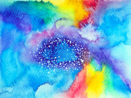 abstract universe galaxy space background magic sky night nebula cosmic cosmos rainbow colorful wallpaper blue color texture art fantasy artwork design illustration watercolor painting hand drawingの写真素材