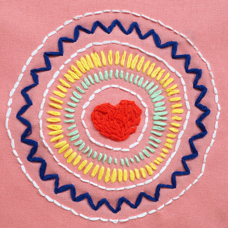 love heart flower mind spiritual craft healing mental embroidery mandala handmade leisure hobby sewing illustration design art pattern frame floral template natureの写真素材