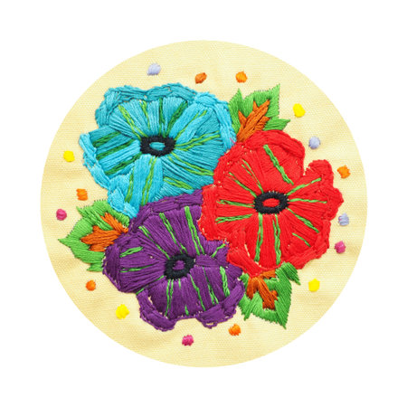 love heart flower mind spiritual craft healing mental embroidery mandala handmade leisure hobby sewing illustration design art pattern frame floral templateの写真素材