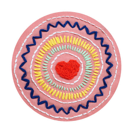 love heart flower mind spiritual craft healing mental embroidery mandala handmade leisure hobby sewing illustration design art pattern frame floral template natureの写真素材