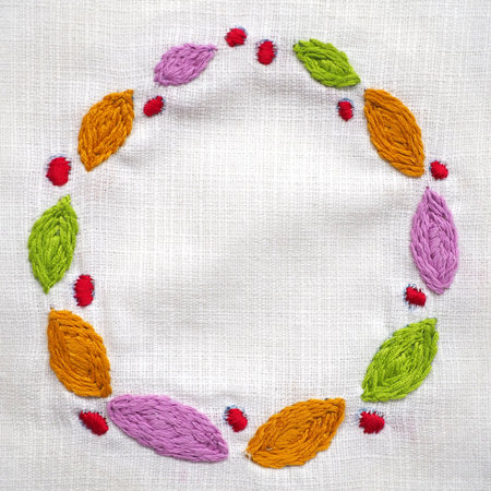 leaf flower mind spiritual craft healing mental embroidery mandala handmade leisure hobby sewing illustration design art pattern frame floral template natureの写真素材