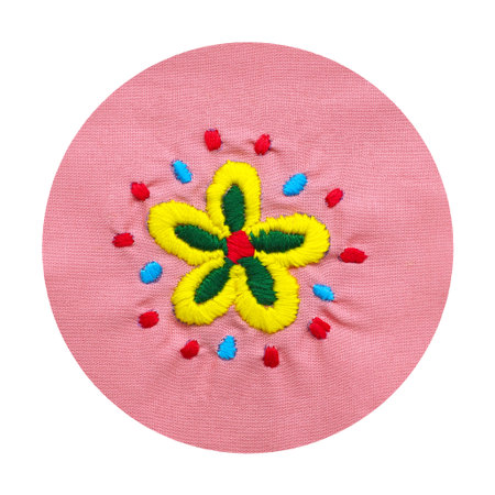 yellow flower mind spiritual craft healing mental embroidery mandala handmade leisure hobby sewing illustration design art pattern frame floral template natureの写真素材