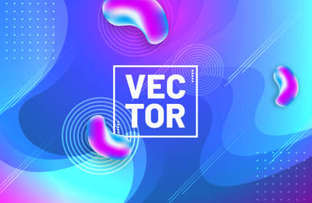 Colorful gradient liquid shape on dark background. Trendy fluid design template for landing page, poster, coverのイラスト素材