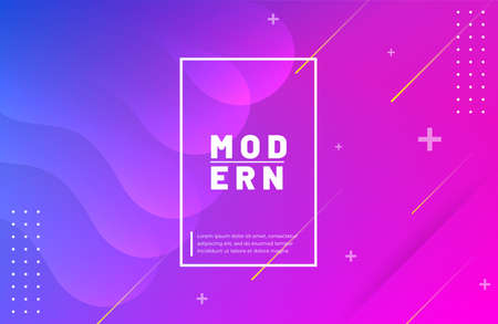 Modern background with colorful fluid and geometric shape background on trendy gradient color ideal for banner. poster, landing page, social mediaのイラスト素材