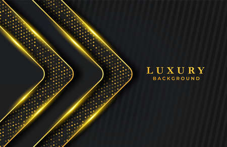 Abstract luxury background with gold particle elements. Graphic design template for invitation, cover, background. Elegant decorationのイラスト素材