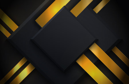 Luxury black and gold abstract geometric background