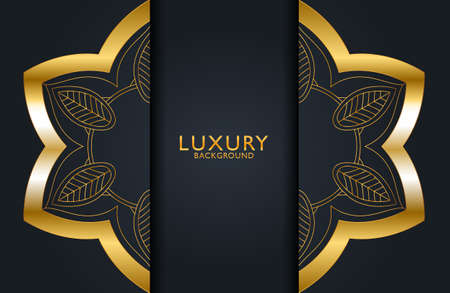 Luxury ornamental mandala design background in gold color. Graphic design element for invitation, cover, background. Elegant decorationのイラスト素材