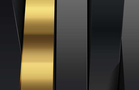 Minimal black gold abstract geometric architecture backgroundのイラスト素材