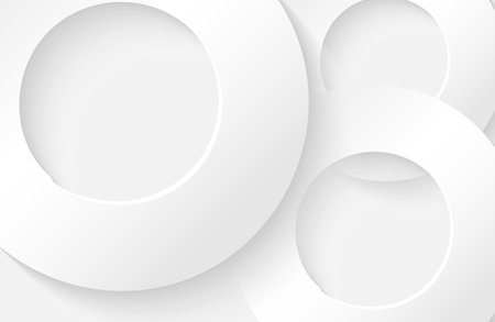 Modern minimal and clean white paper cut background with realistic circle shape Elegant silver designのイラスト素材