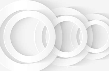 Modern minimal and clean white paper cut background with realistic circle shapeのイラスト素材