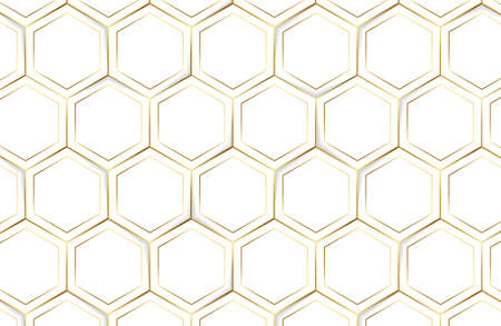 Modern white background textured with abstract hexagon patternのイラスト素材