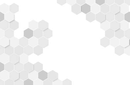 Modern white background textured with abstract hexagon patternのイラスト素材