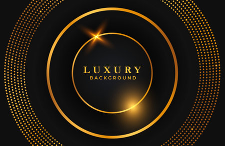 Luxury premium black gold background with abstract elementsのイラスト素材