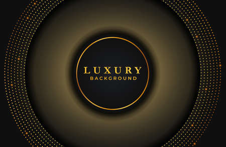 Luxury premium black gold background with abstract elementsのイラスト素材