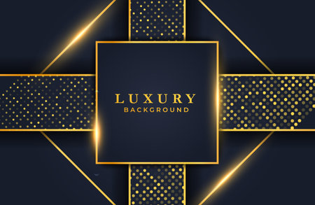 Elegant luxury black gold background with geometric elementのイラスト素材