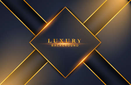 Elegant luxury black gold background with geometric elementのイラスト素材