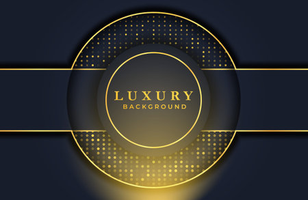 Elegant luxury black gold background with geometric elementのイラスト素材
