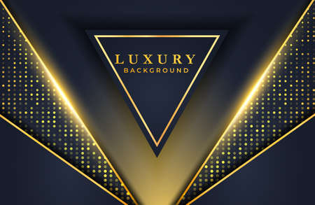 Elegant luxury black gold background with geometric elementのイラスト素材