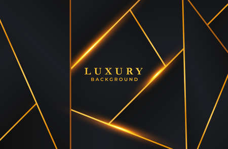 Abstract luxury elegant black background with gold particle elementsのイラスト素材