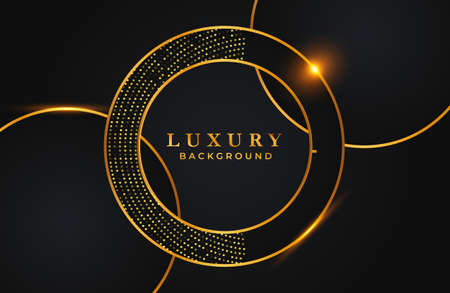 Abstract luxury elegant black background with gold particle elementsのイラスト素材