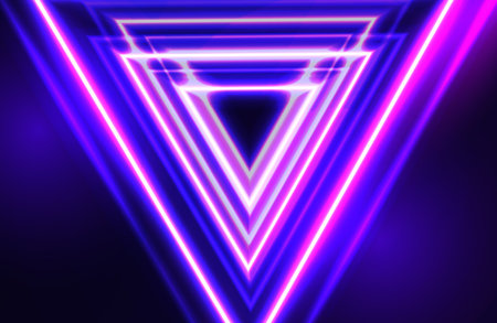 Retro futuristic glowing neon geometric background