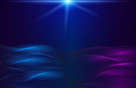 Modern futuristic wavy lines background Data stream conceptのイラスト素材