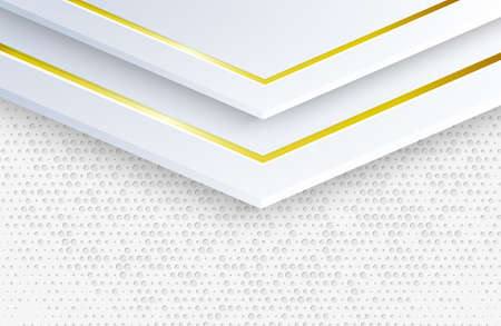 Luxury elegant white background with gold ornament futuristic conceptのイラスト素材