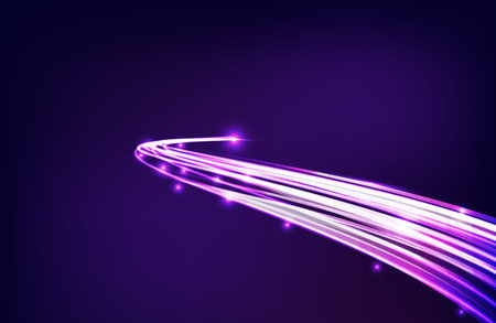 colorful light trails with motion blur effect futuristic neon light background