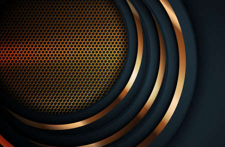 Black and Gold abstract Geometric backgroundのイラスト素材