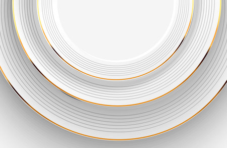 Luxury elegant white background with gold ornament futuristic conceptのイラスト素材