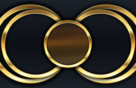 Black and Gold abstract Geometric backgroundのイラスト素材