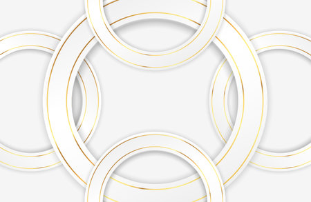 Luxury elegant white background with gold ornament futuristic conceptのイラスト素材