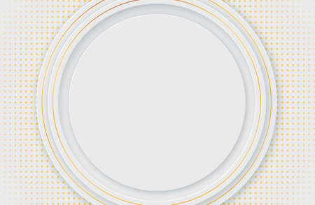 Modern minimal and clean white gold background with realistic circle shape . Elegant silver design for web, presentation, wallpaperのイラスト素材