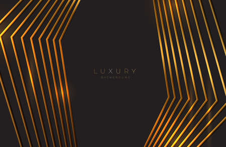 Modern abstract geometric black background with gold metal elementのイラスト素材