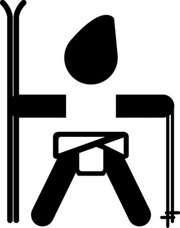 baby skier sticker logoのイラスト素材