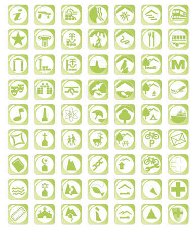 Map green icon setのイラスト素材