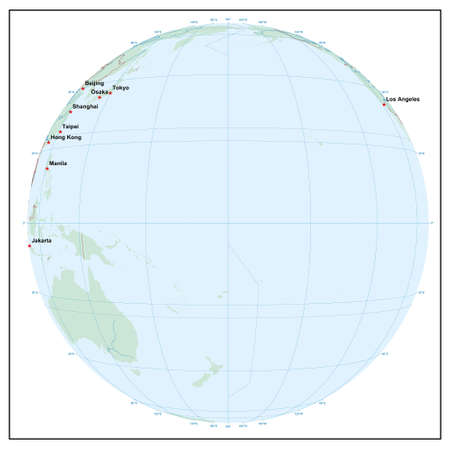 world sphere180 - each country is separate and editableのイラスト素材