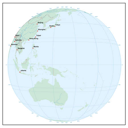 world sphereE150 - each country is separate and editableのイラスト素材