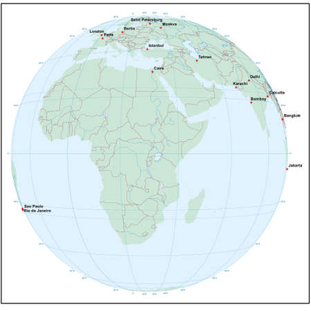 world sphereE30 - each country is separate and editableのイラスト素材