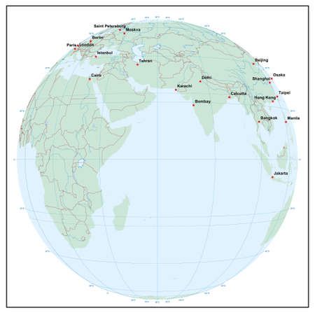 world sphereE60 - each country is separate and editableのイラスト素材