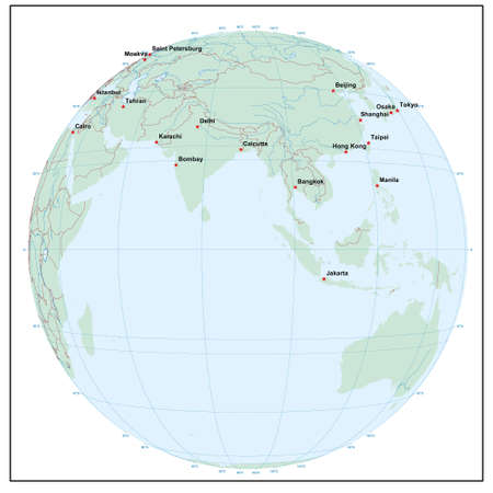 world sphereE90 - each country is separate and editableのイラスト素材