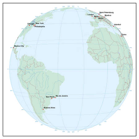 world sphereW30 - each country is separate and editableのイラスト素材
