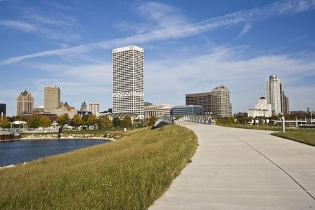 Road to Milwaukee, Wisconsin.の写真素材