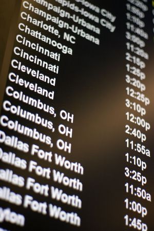Flight Destinations -  O'Hare Airport in Chicagoの写真素材