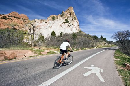 Biking Garden of the Gods - Colorado Springsの写真素材