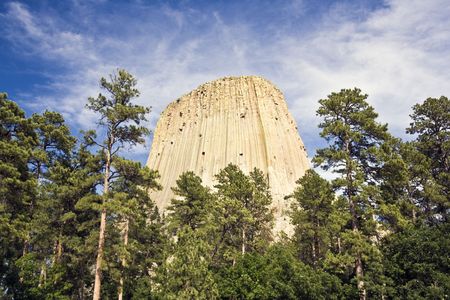 Devil's Tower National Monument, Wyoming.の写真素材