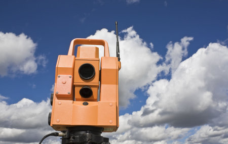 Total station under amazing clouds